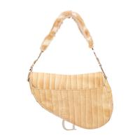 Christian Dior, Fur-Trim Eel Skin Saddle Bag