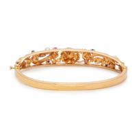 YELLOW GOLD AND GEMSTONE BANGLE BRACELET