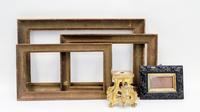 A Baroque Style Carved Wood Frame Largest frame 24 5/8 x 14 5/8 inches.