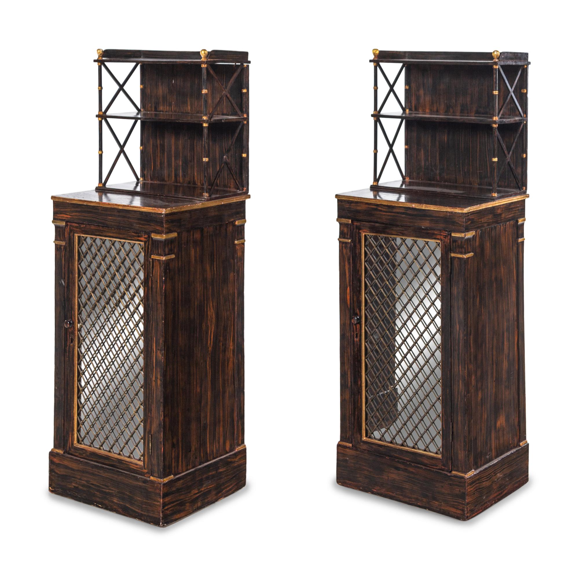 A Pair of Regency Grain-Painted Chiffoniers