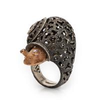 Alex Soldier, 'Codi the Snail' Diamond, Rose Gold, and Sterling Silver Ring