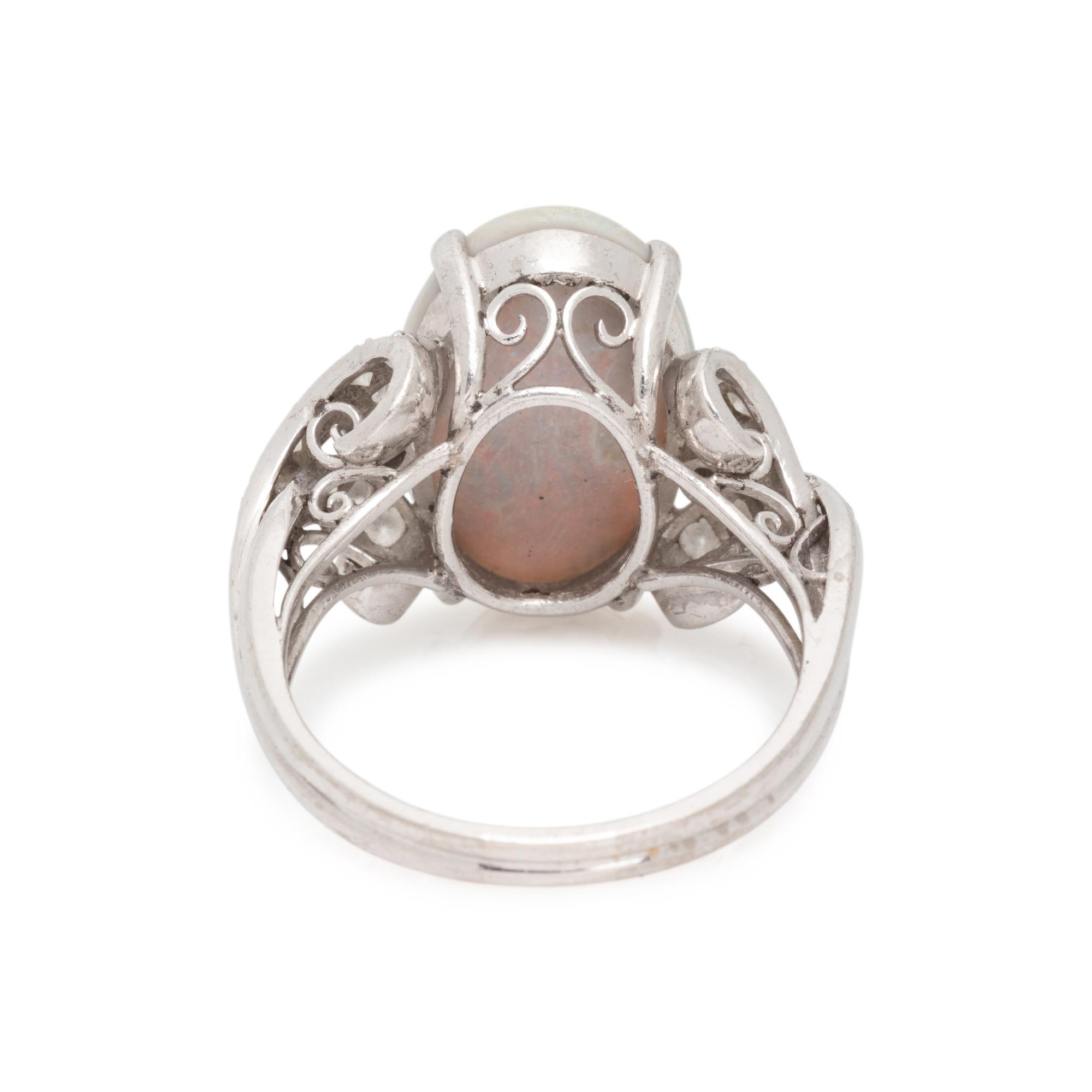 OPAL AND DIAMOND RING