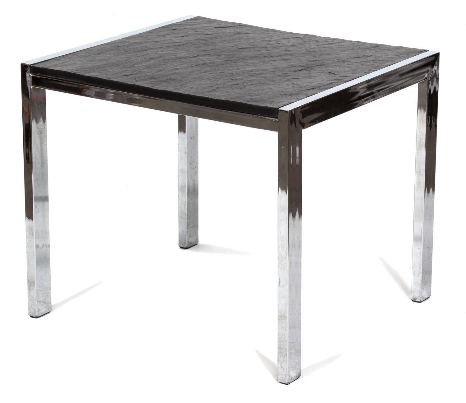 A Modern Chrome Side Table Height 22 x width 26 x depth 24 inches. — 20TH CENTURY
