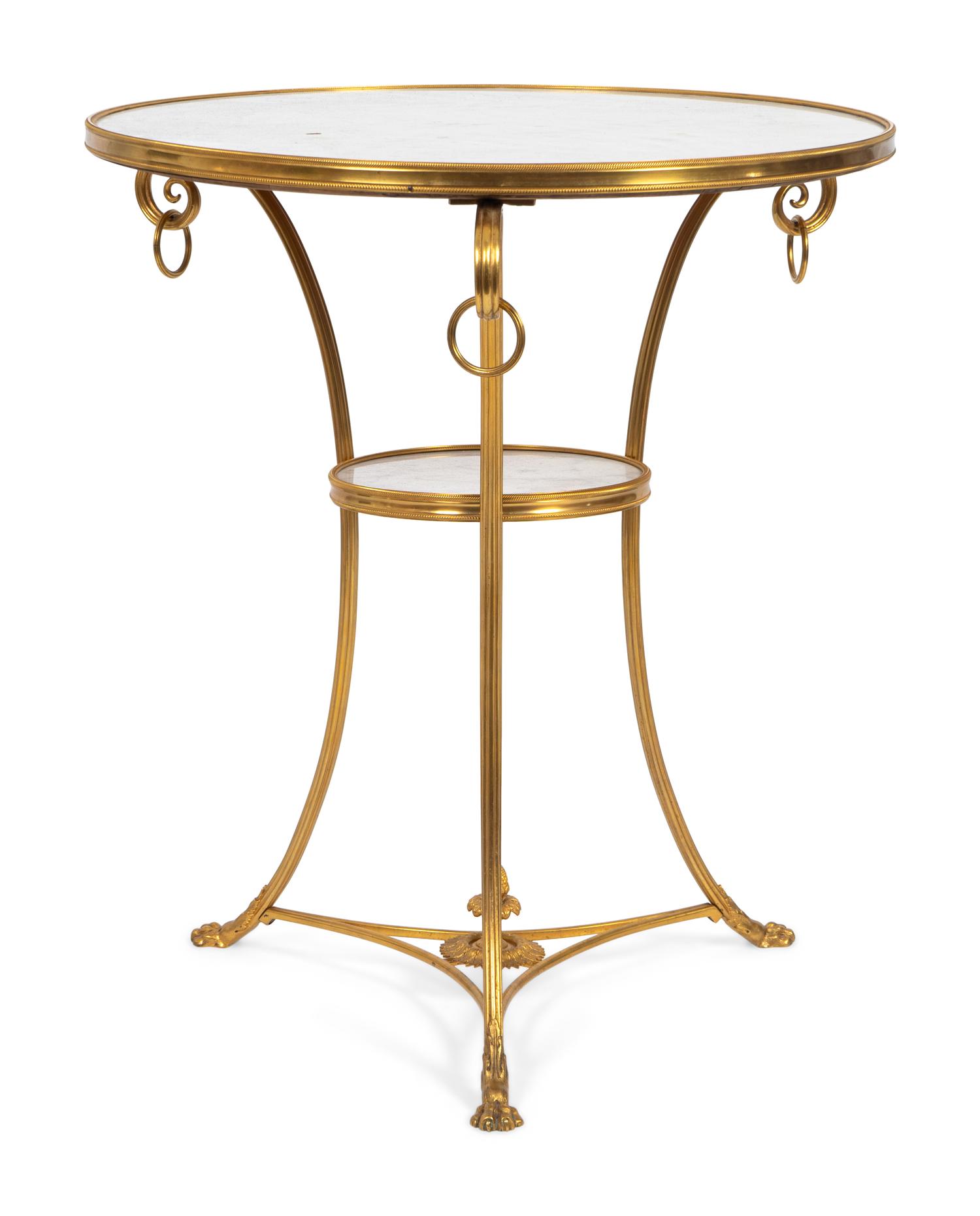 A Directoire Style Gilt-Bronze and Marble Guéridon
