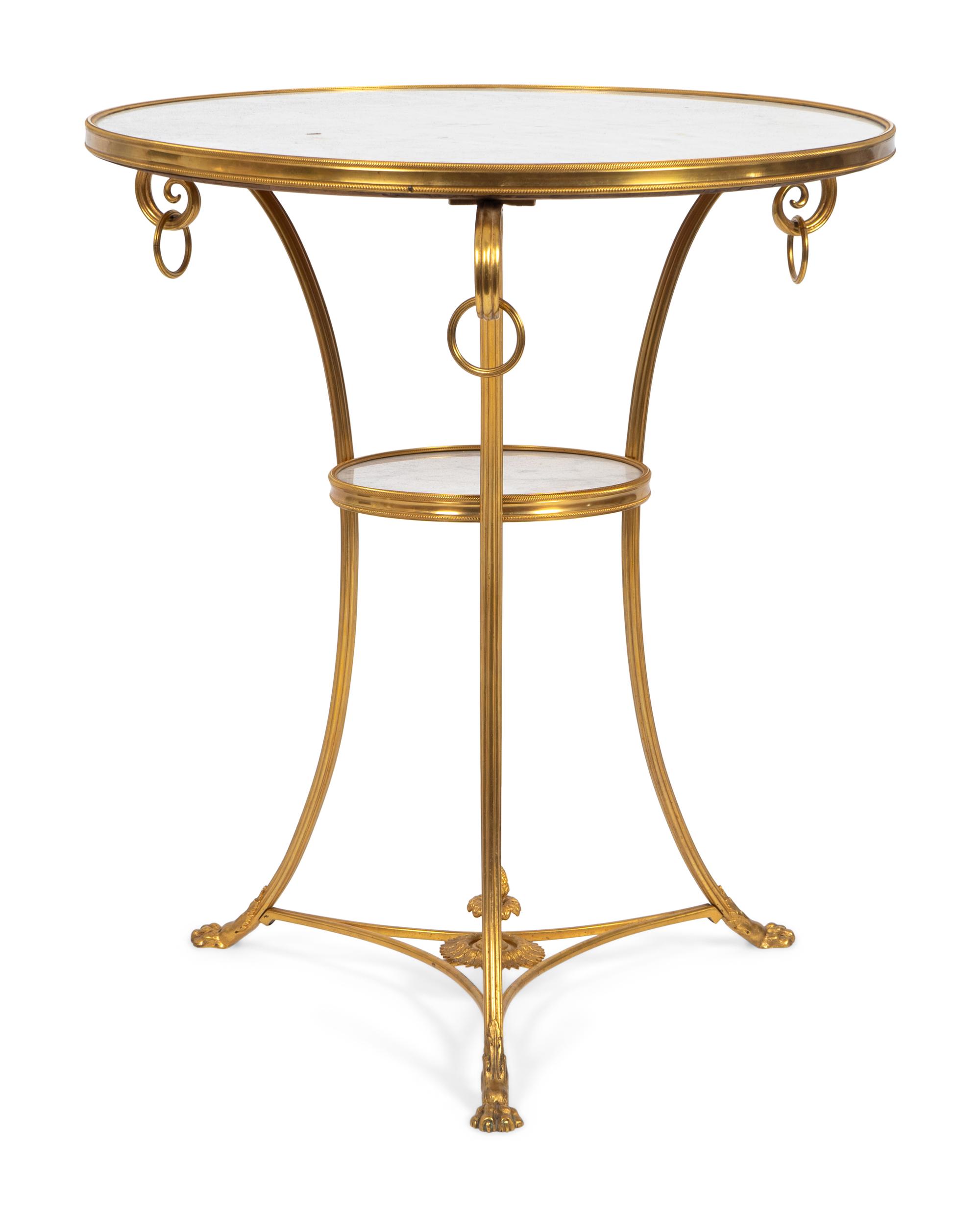 A Directoire Style Gilt-Bronze and Marble Guéridon