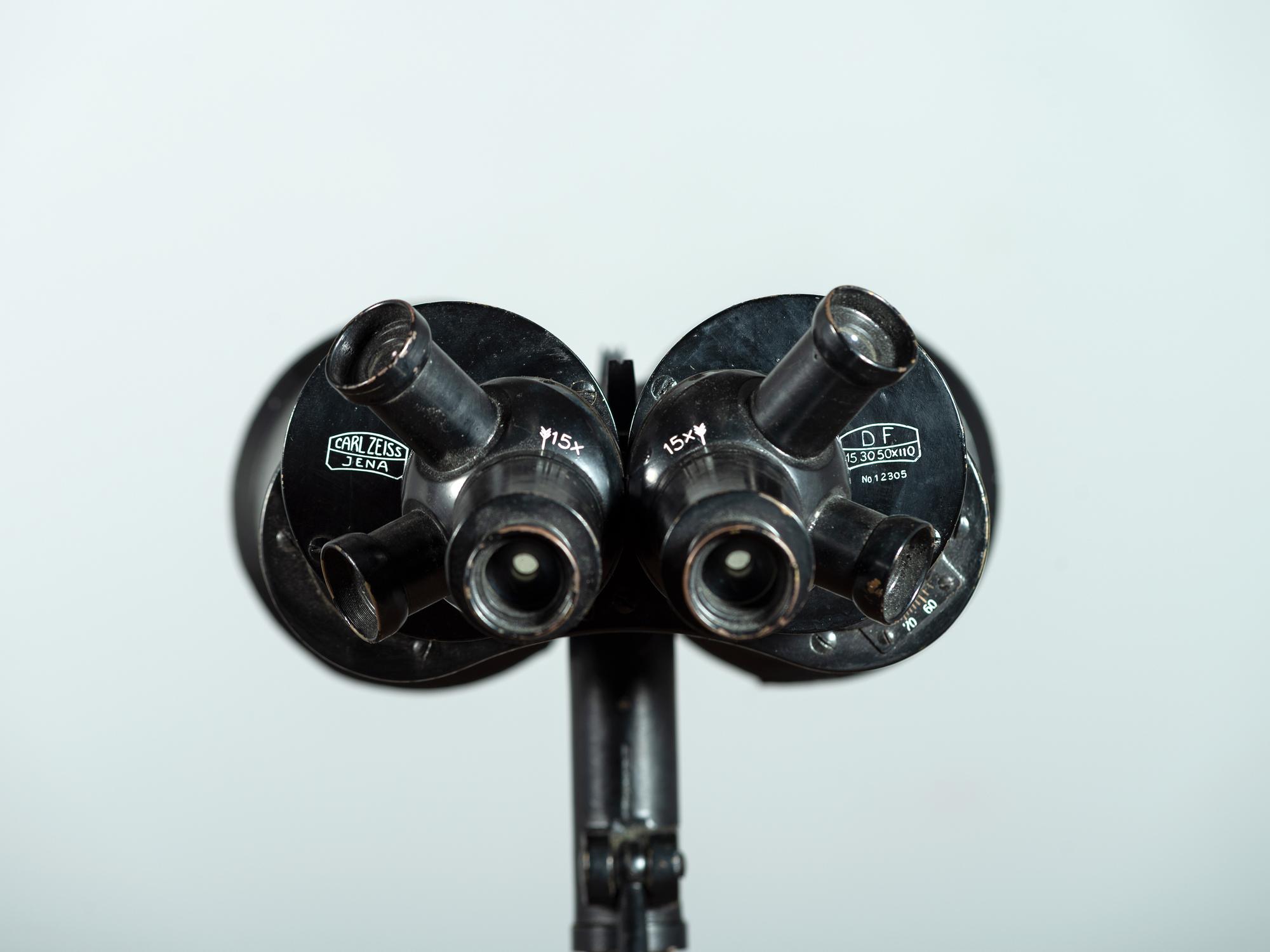 A Pair of Carl Zeiss "Asembi" Turret Binoculars with Tripod Stand