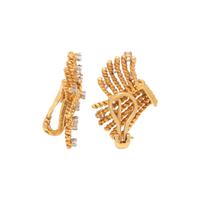 TIFFANY & CO., SCHLUMBERGER, YELLOW GOLD AND DIAMOND 'V-ROPE' EARRINGS