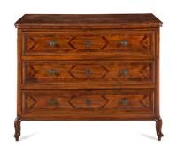 An Italian Baroque Walnut and Parquetry Commode
