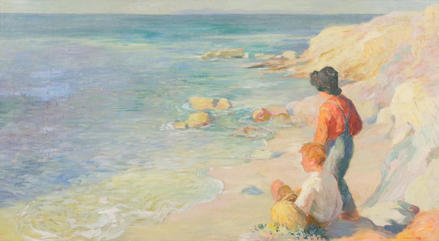 Adam Emory Albright, (American, 1862-1957), Boys at Laguna Beach, CA