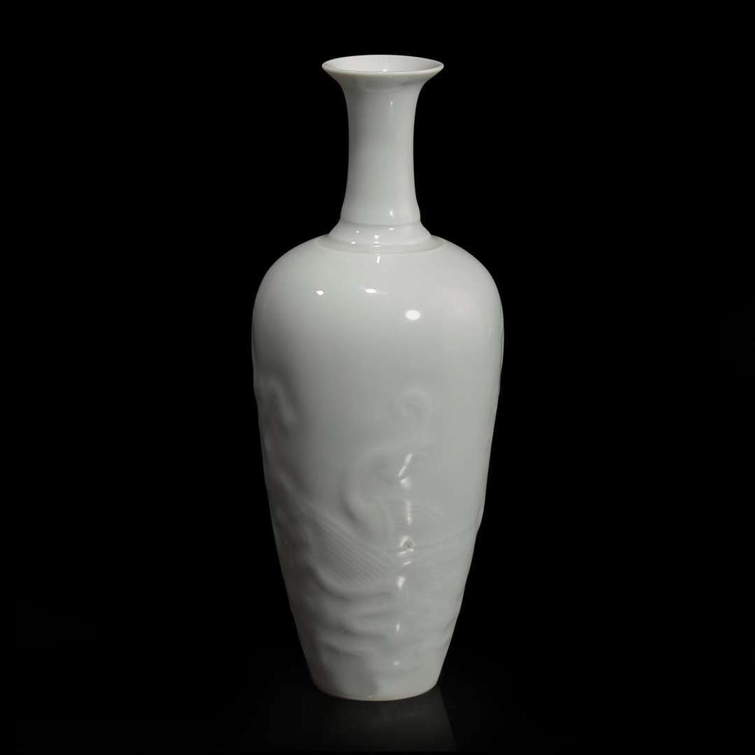 A Chinese amphora-shaped "Dragon" vase 龙纹双耳瓶 Kangxi mark, but later ??? ????