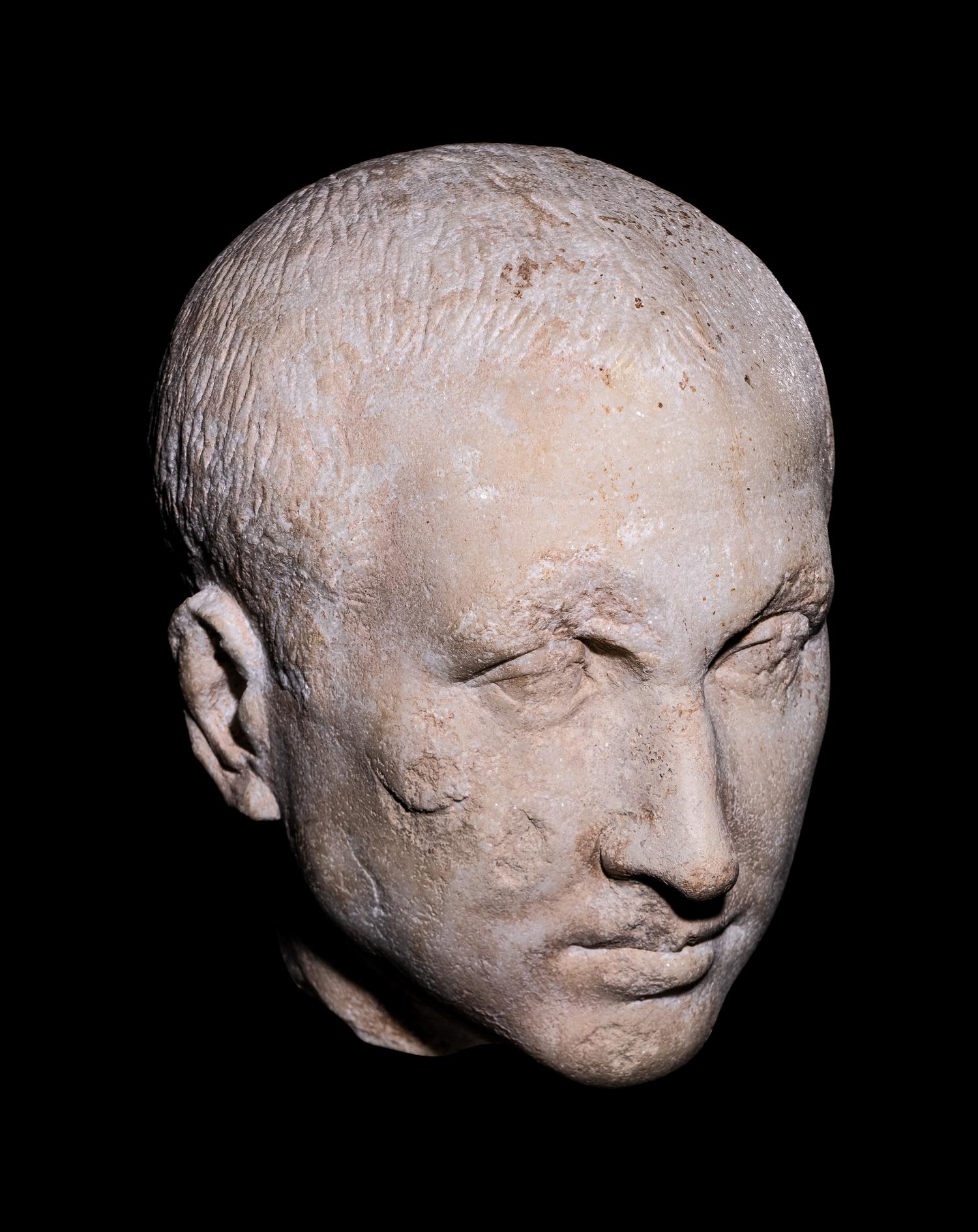 A Roman Marble Portrait Head of a Man