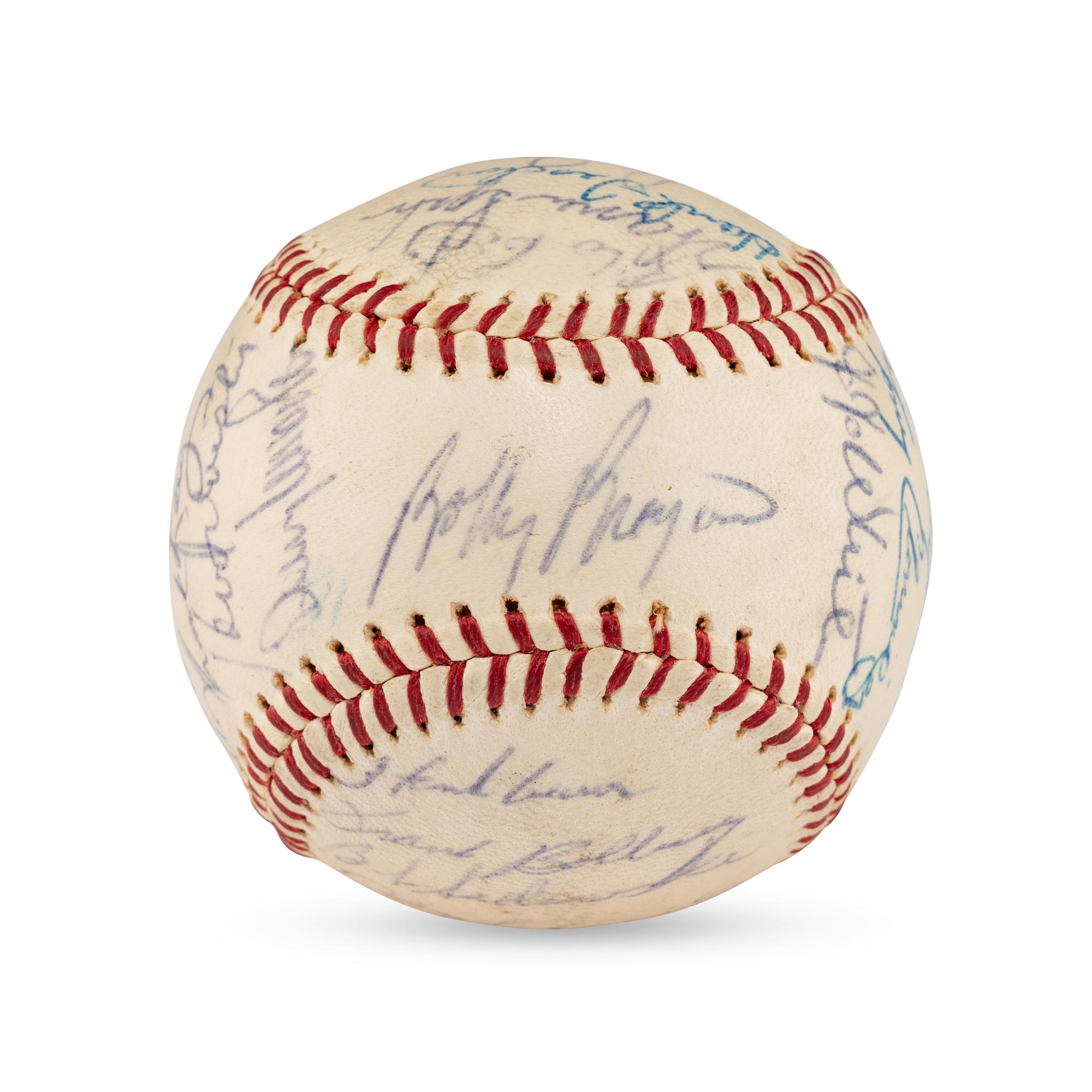 A 1964 Milwaukee Braves Team Signed Autograph Baseball Featuring Hank Aaron (Beckett Authentication Services Letter of Authenticity)