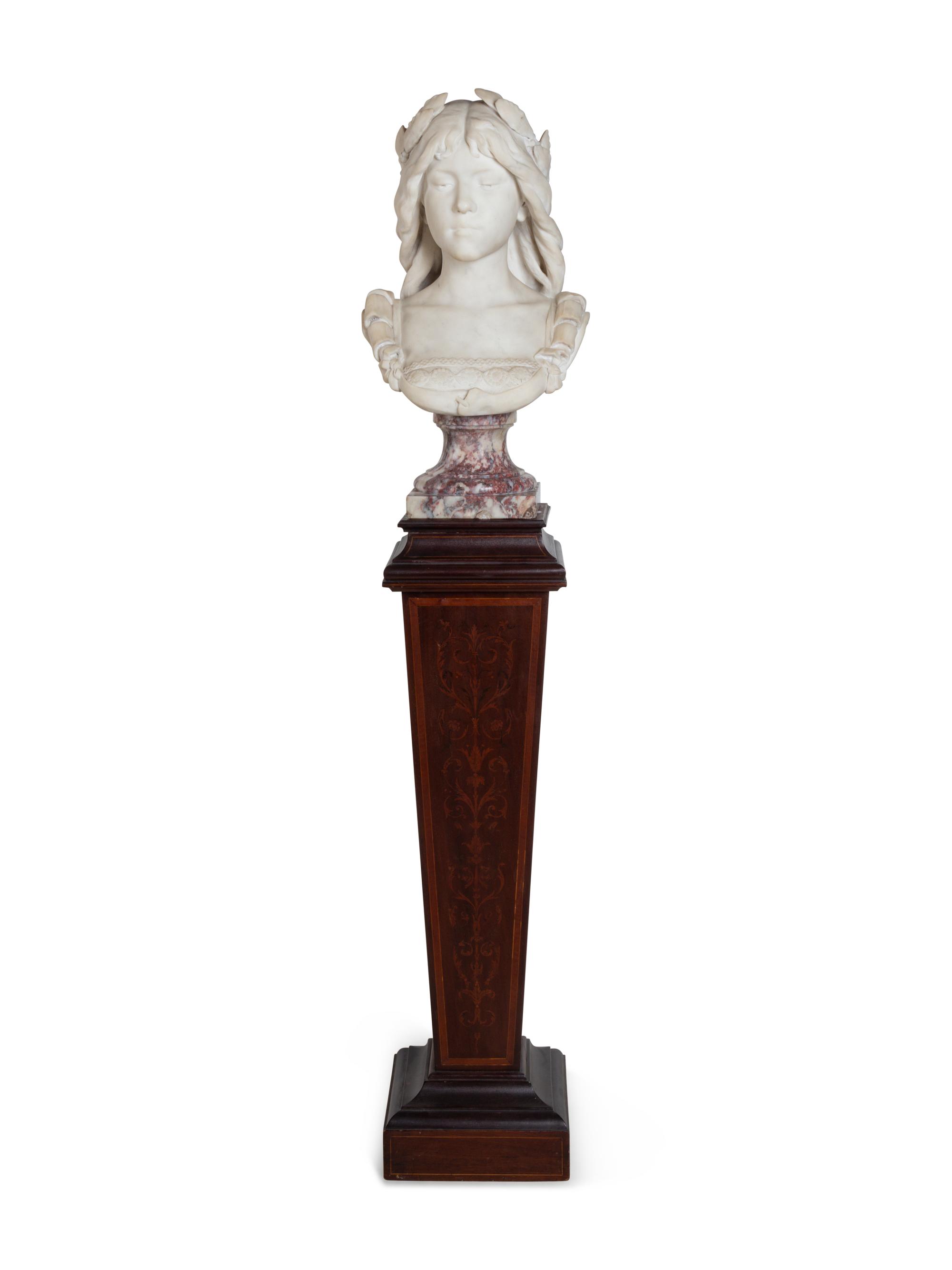 An Italian Carved Marble Bust of a Lady
