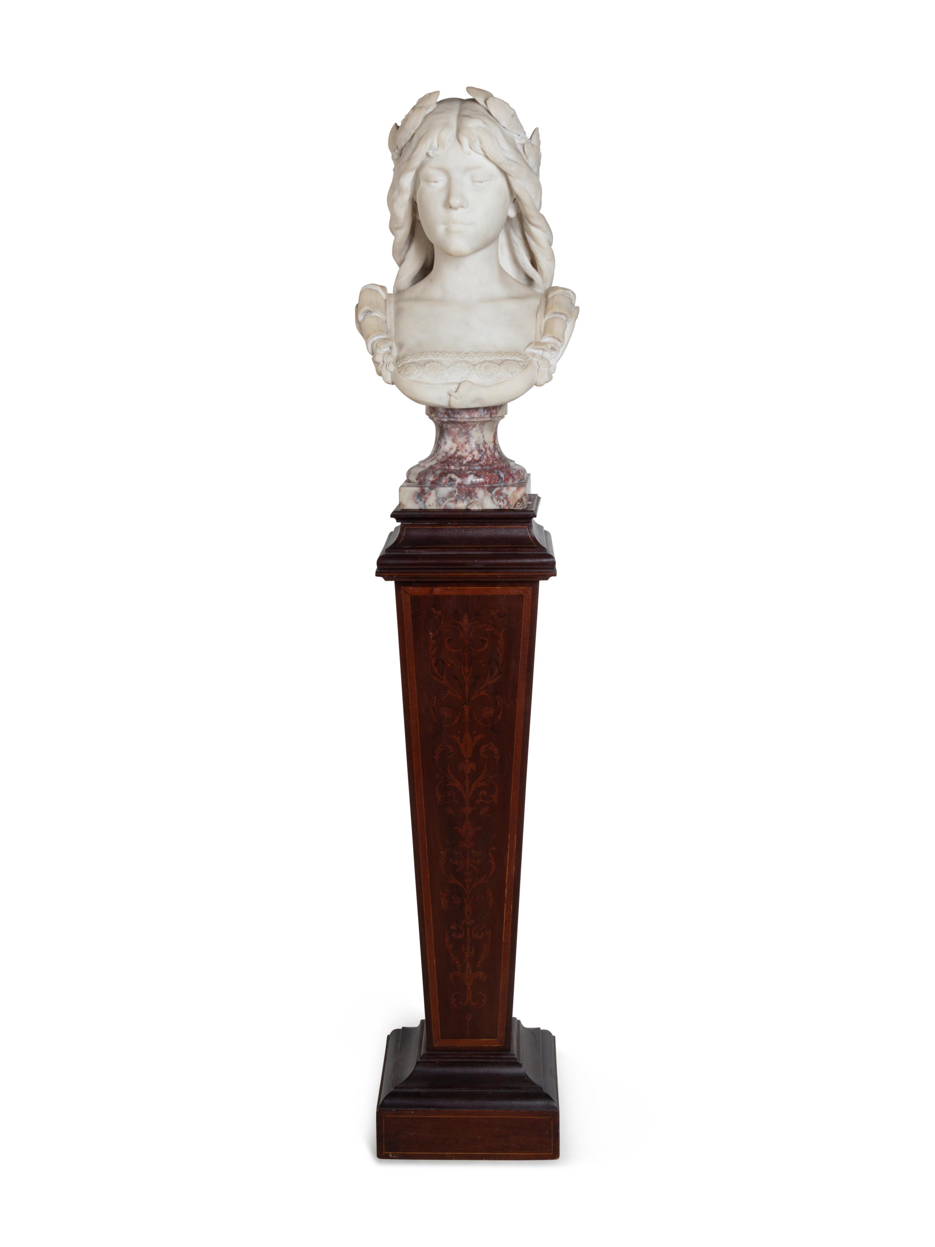 An Italian Carved Marble Bust of a Lady
