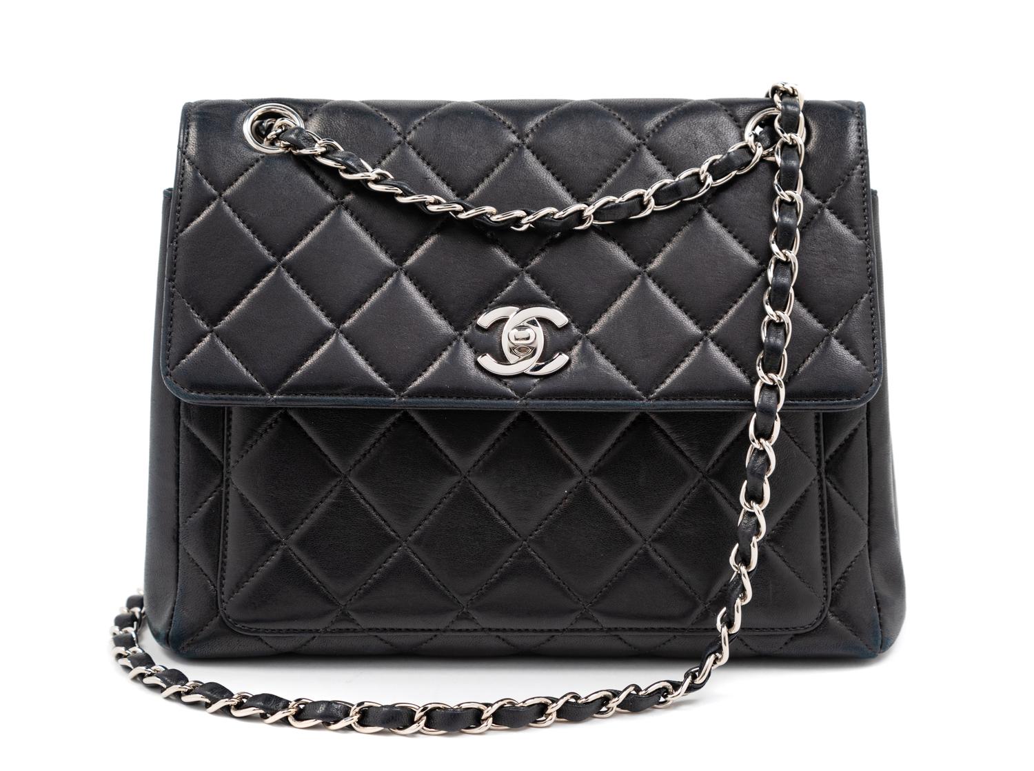 Chanel Black Quilted Leather Flap Bag, 2000-2002 9" L x 3.5" W x 7.5" H; strap drop: 9"- 17"