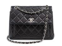 Chanel Black Quilted Leather Flap Bag, 2000-2002 9" L x 3.5" W x 7.5" H; strap drop: 9"- 17"