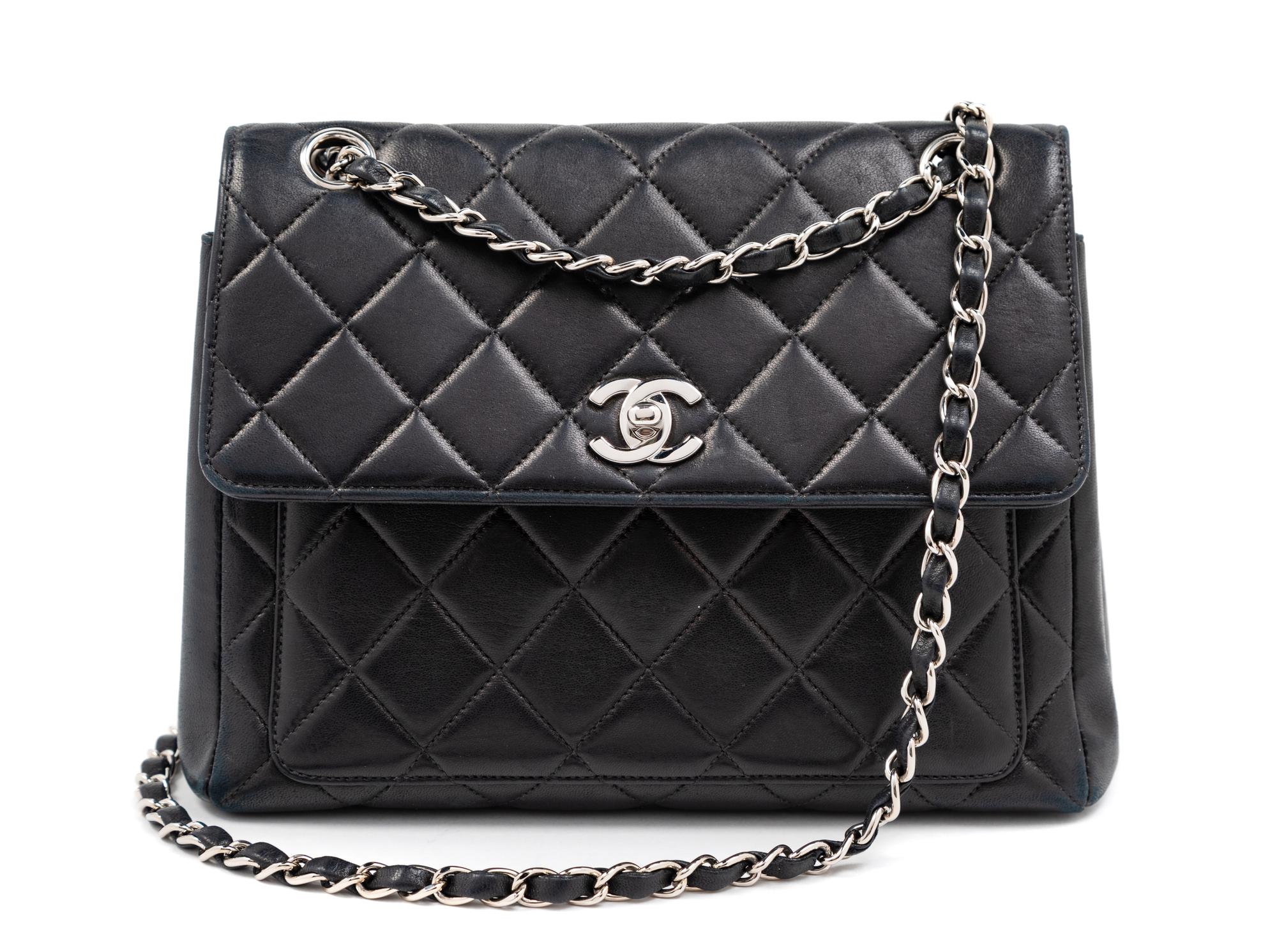 Chanel Black Quilted Leather Flap Bag, 2000-2002 9" L x 3.5" W x 7.5" H; strap drop: 9"- 17"