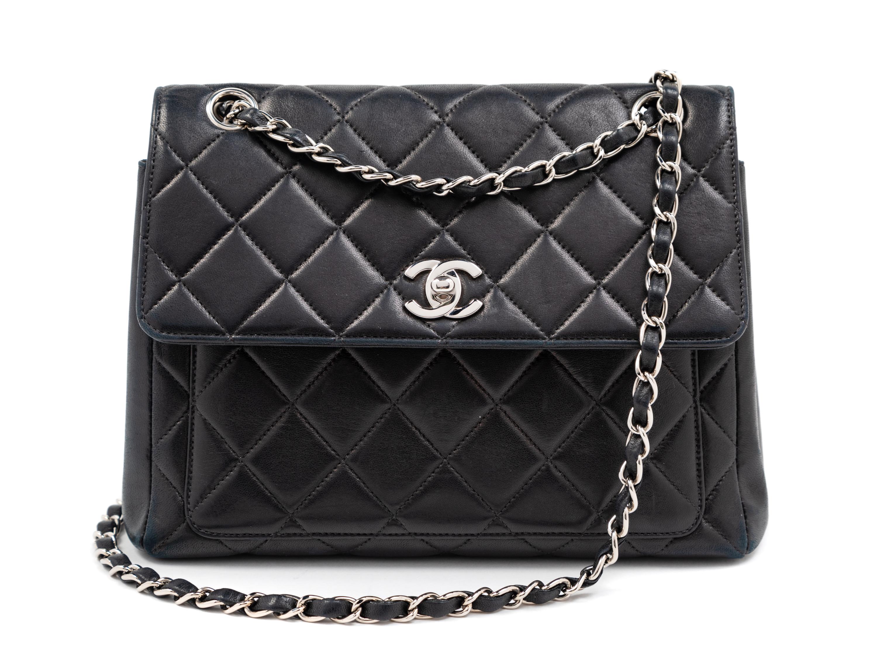 Chanel Black Quilted Leather Flap Bag, 2000-2002 9" L x 3.5" W x 7.5" H; strap drop: 9"- 17"