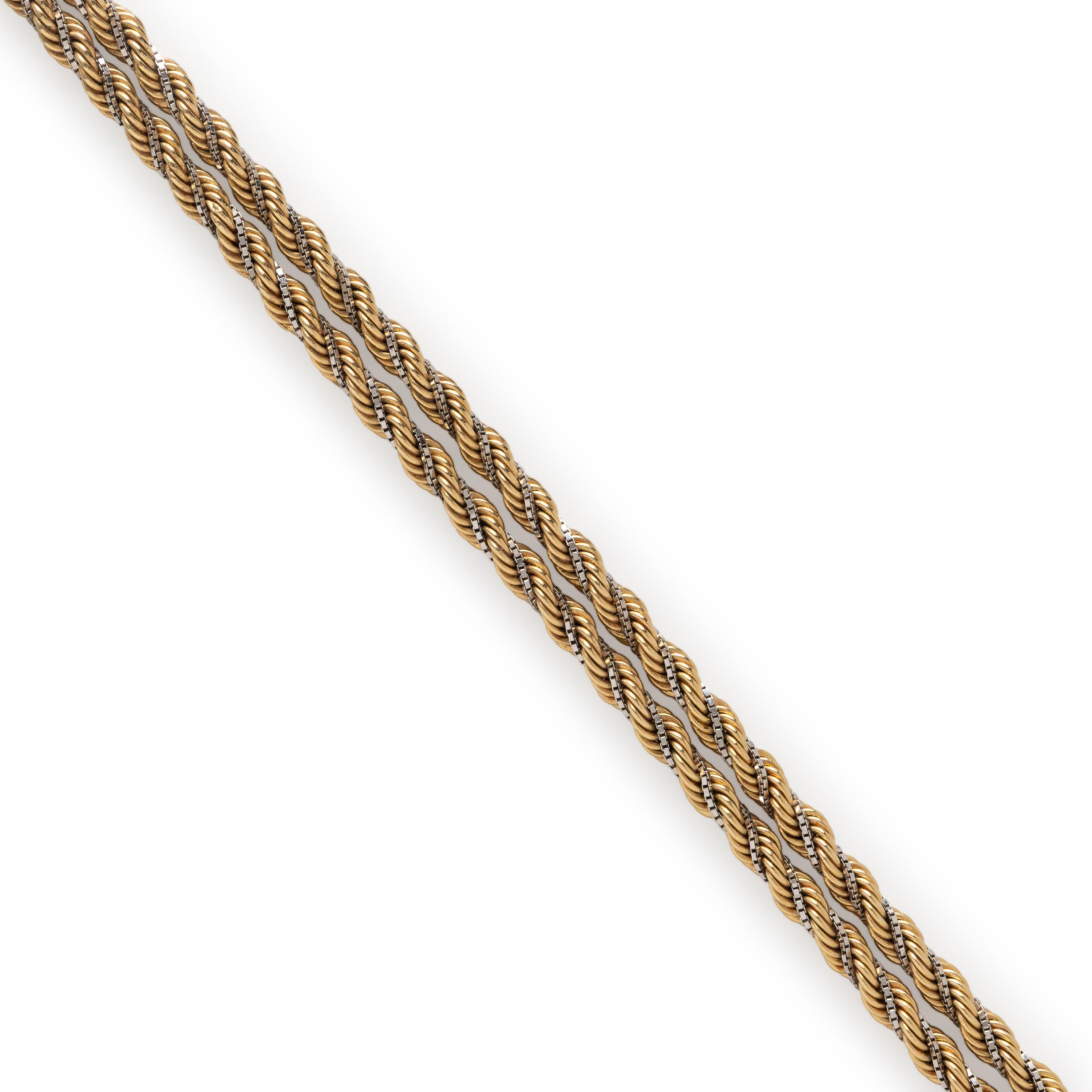 Bicolor Gold Rope Chain Necklace