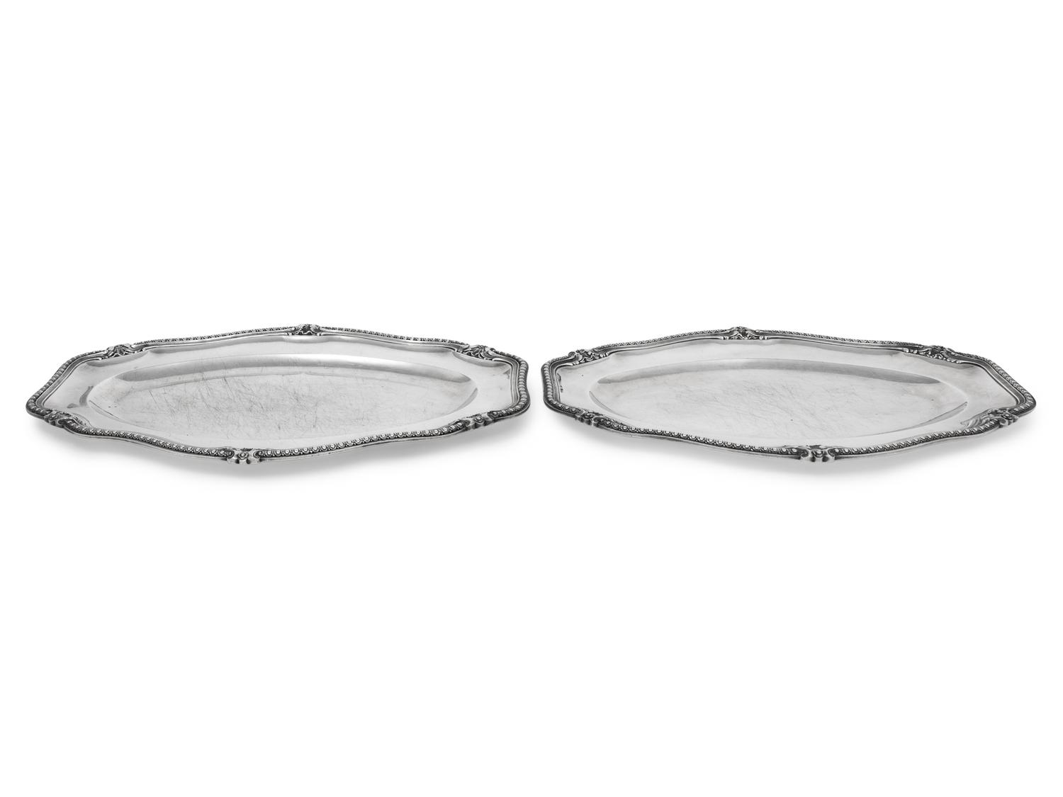 Two French Silver Serving Platters
