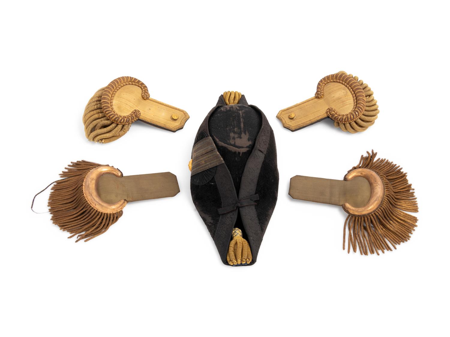 US Naval Dress Bicorn and Two Sets of Epaulets, c1900