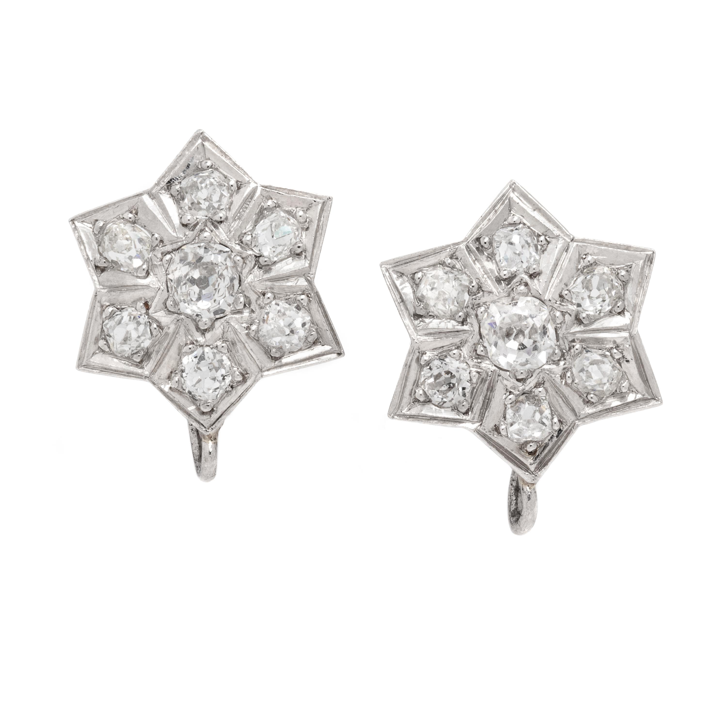 ANTIQUE, CONVERTIBLE DIAMOND EARRINGS