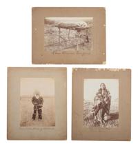 [NATIVE AMERICANS]. A group of 10 photographs of the Custer Battlefield and Crow Indians, incl. Chief "Two Moons" and "Curly."