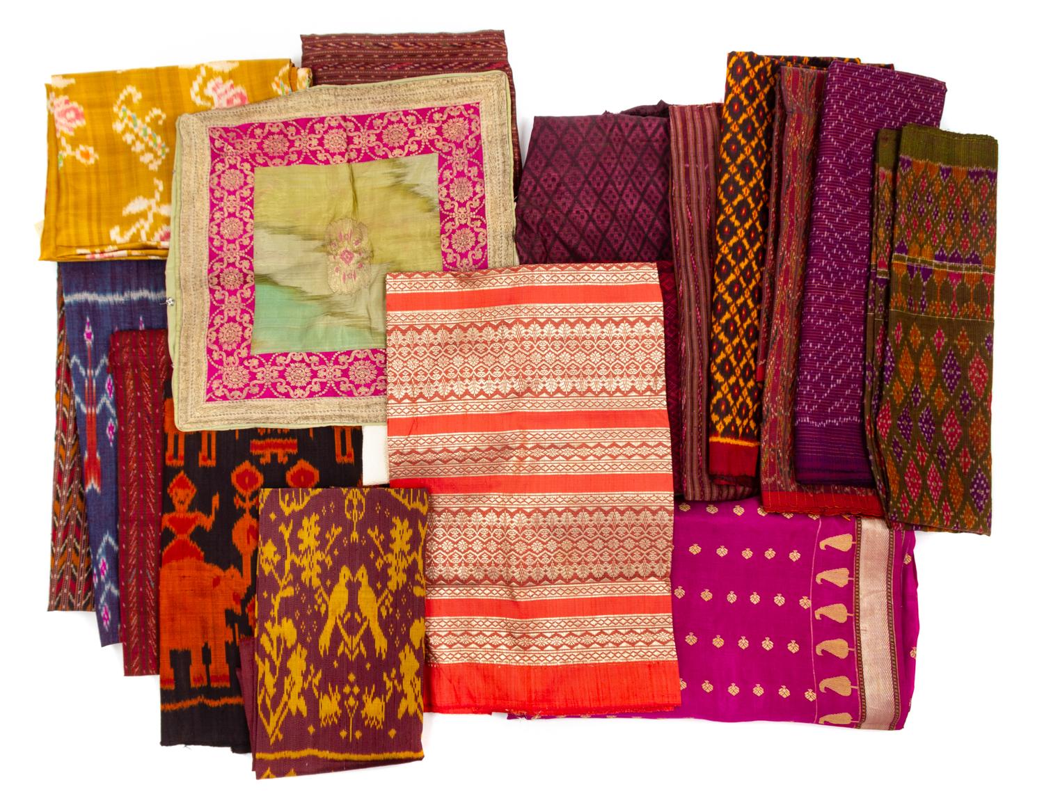 Twenty Indonesian and Thai Textiles Approximate length of largest 210 inches.