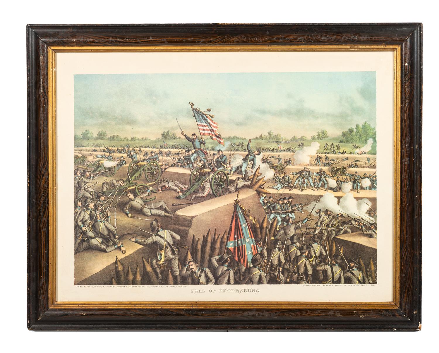 [CIVIL WAR]. A group of 7 lithographs by Kurz & Allison and Currier & Ives, comprising: