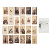 [Civil War] Group of 24 Carte de Visites of US Naval Officers and Sailors, many identified, incl. Farragut, Foote, Porter, DuPont.