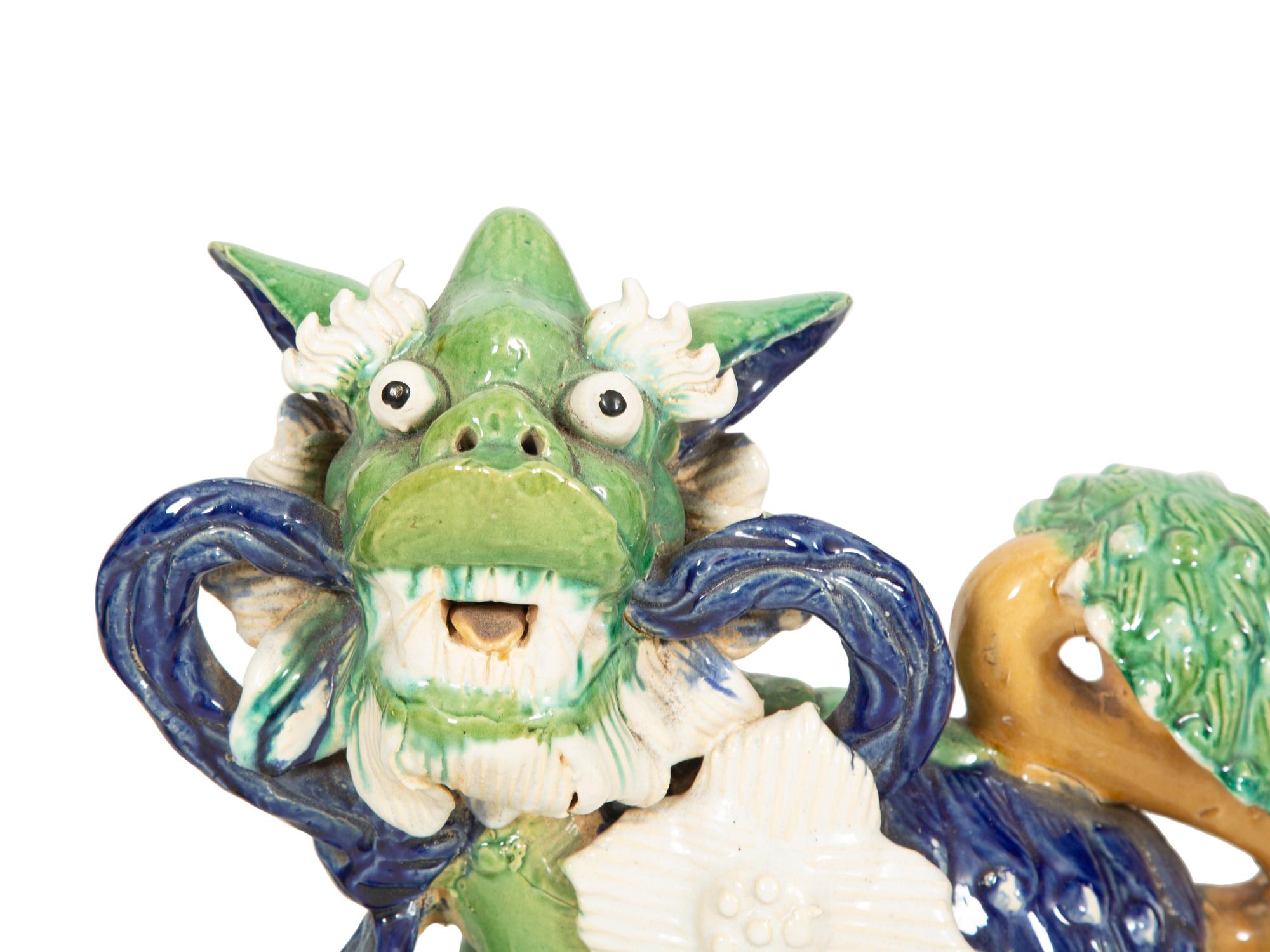 A Pair of Chinese Glazed Ceramic Guardian Lions