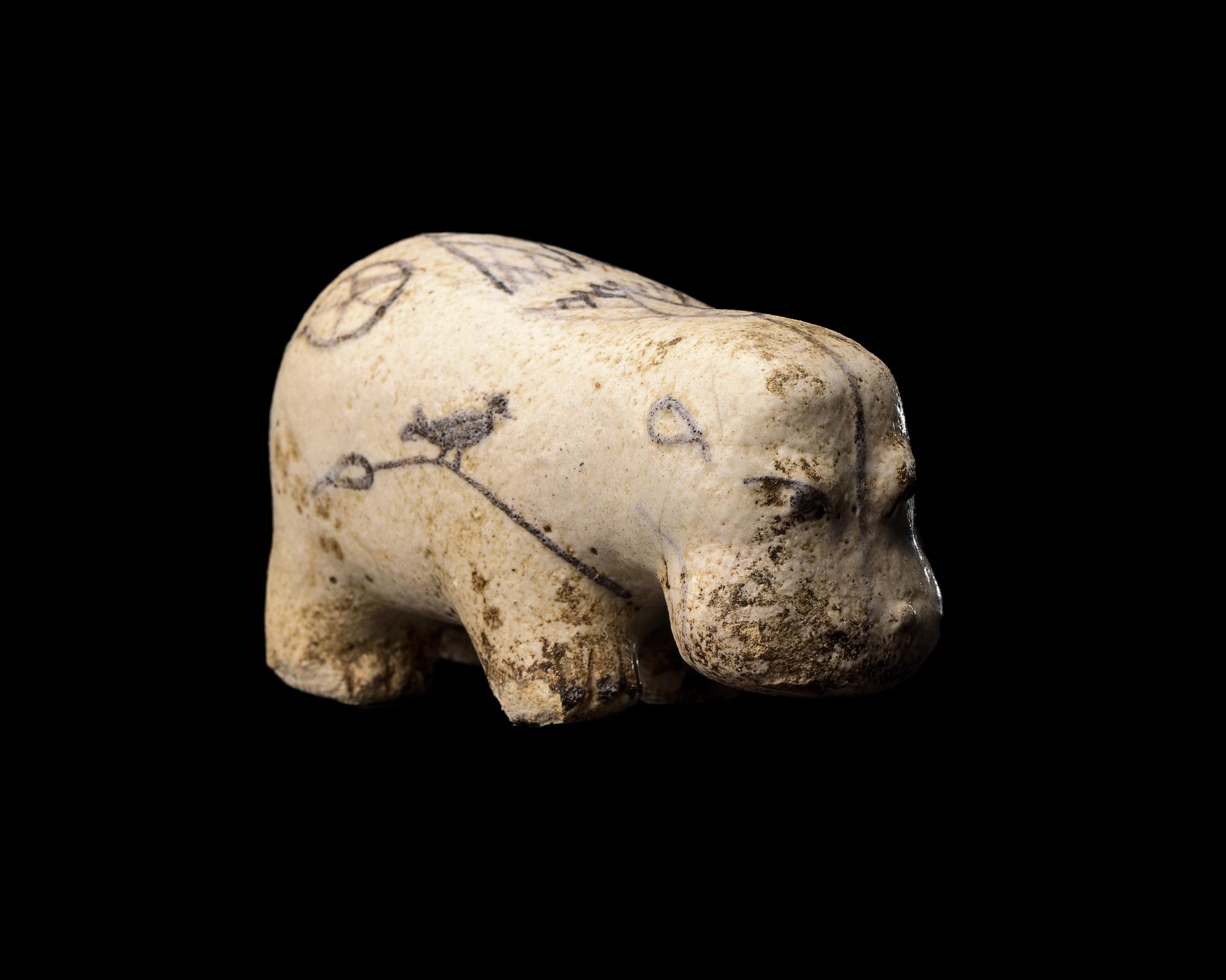 An Egyptian Faience Hippopotamus