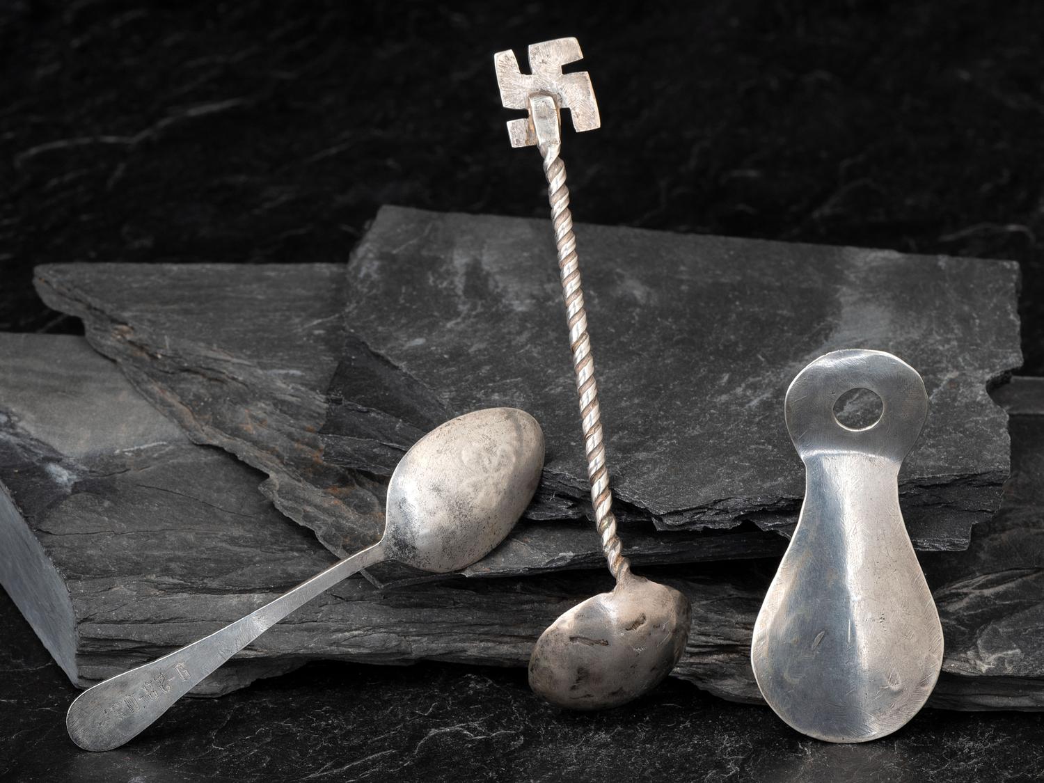 Navajo Silver Spoons and Boot Horn