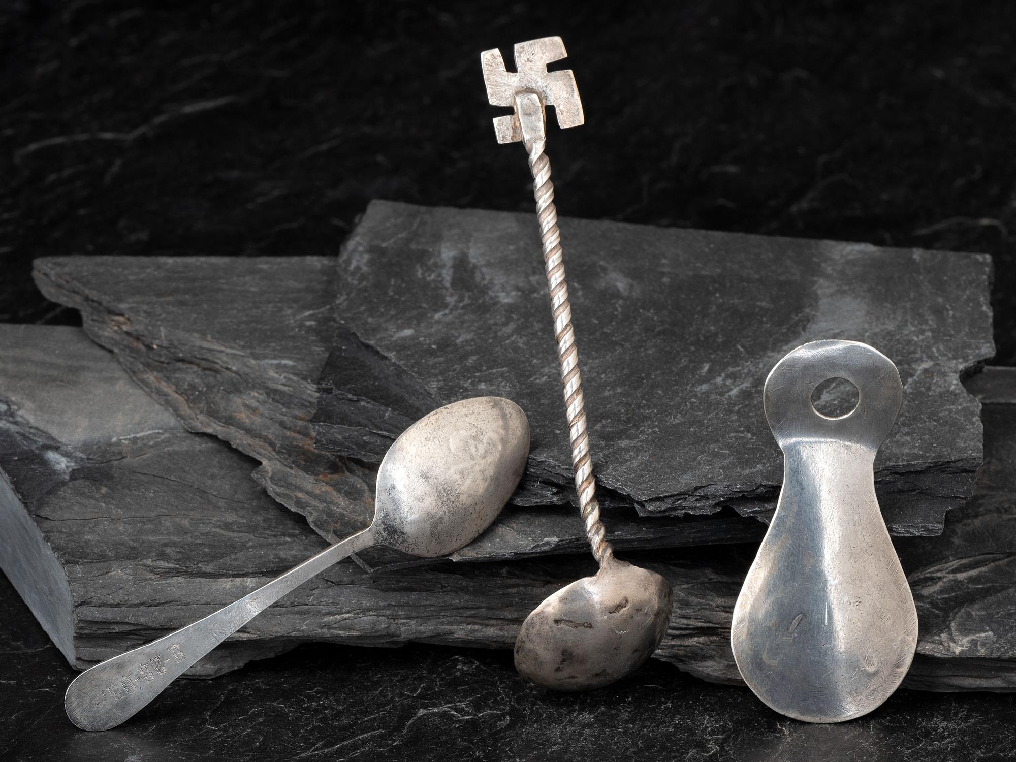 Navajo Silver Spoons and Boot Horn