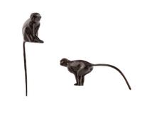 A Pair of Donald Greig Bronze Monkey Figures