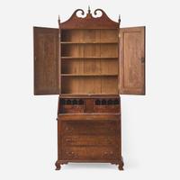A Chippendale figured walnut desk and bookcase Piedmont area, Virginia, late 18th / early 19th century