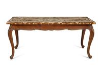 An Italian Painted and Parcel Gilt Table with Agate Top