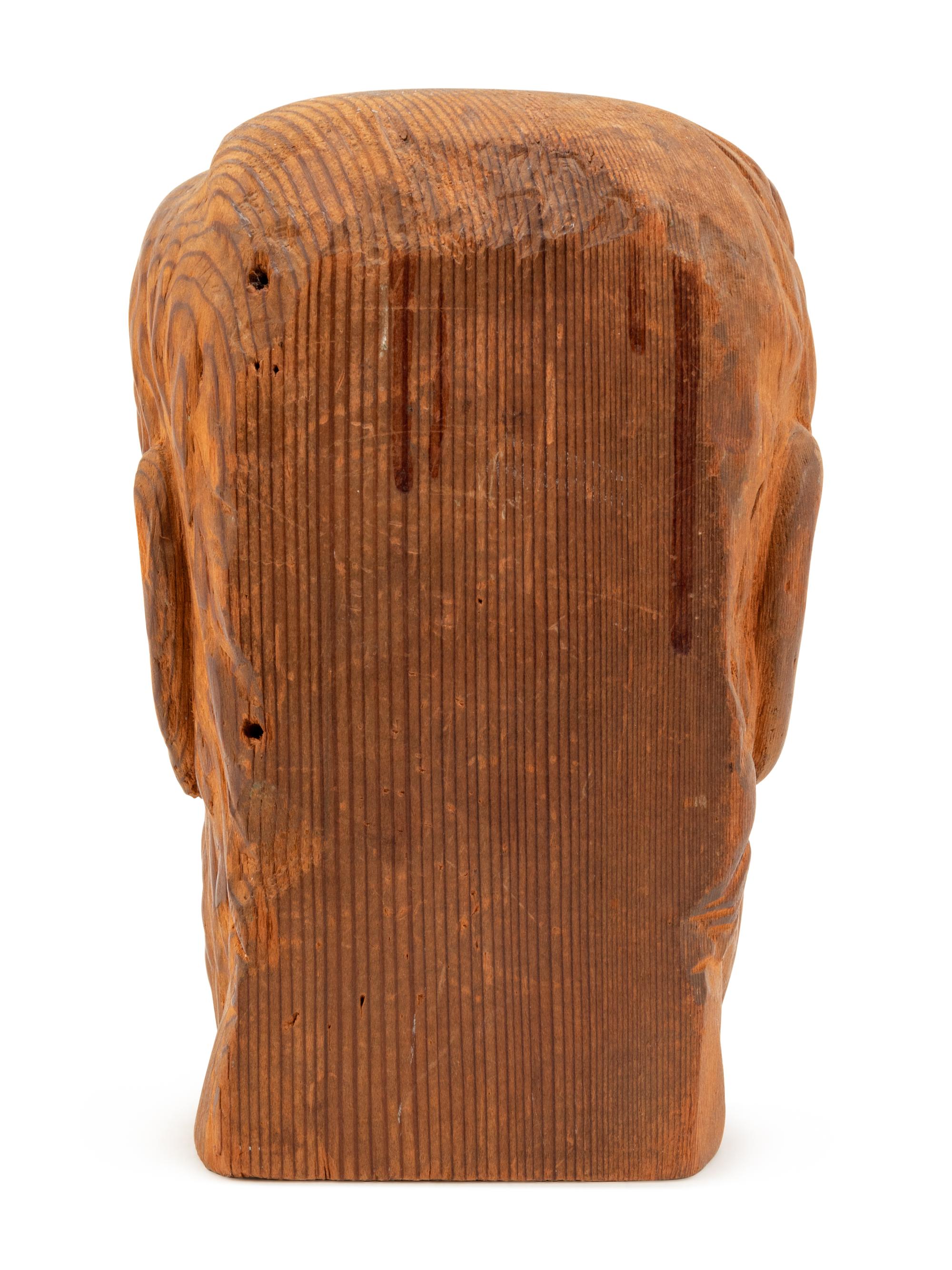 A Carved Pine Head of Abraham Lincoln