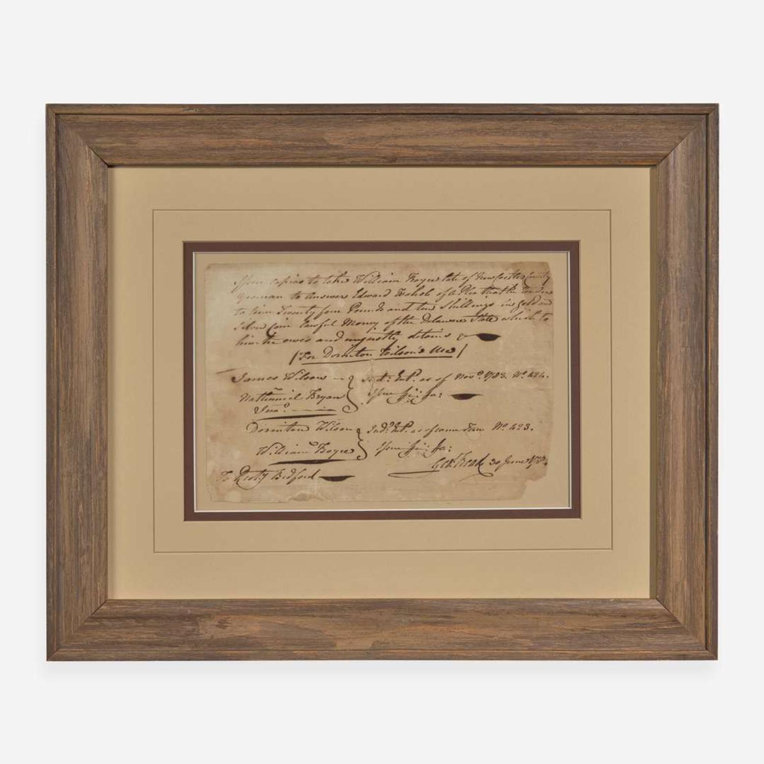 [Declaration of Independence] [Delaware] Read, George Autograph Document, signed
