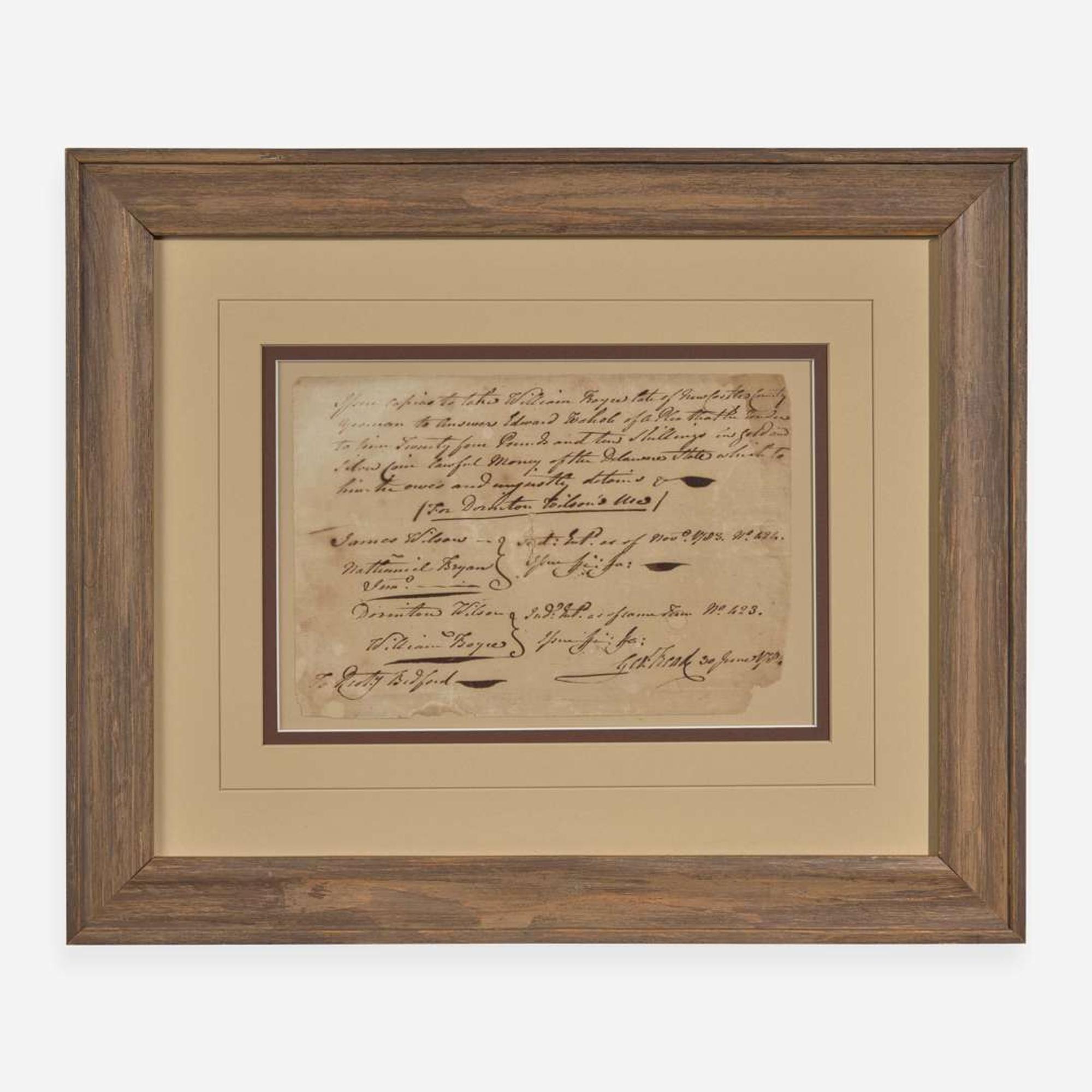 [Declaration of Independence] [Delaware] Read, George Autograph Document, signed