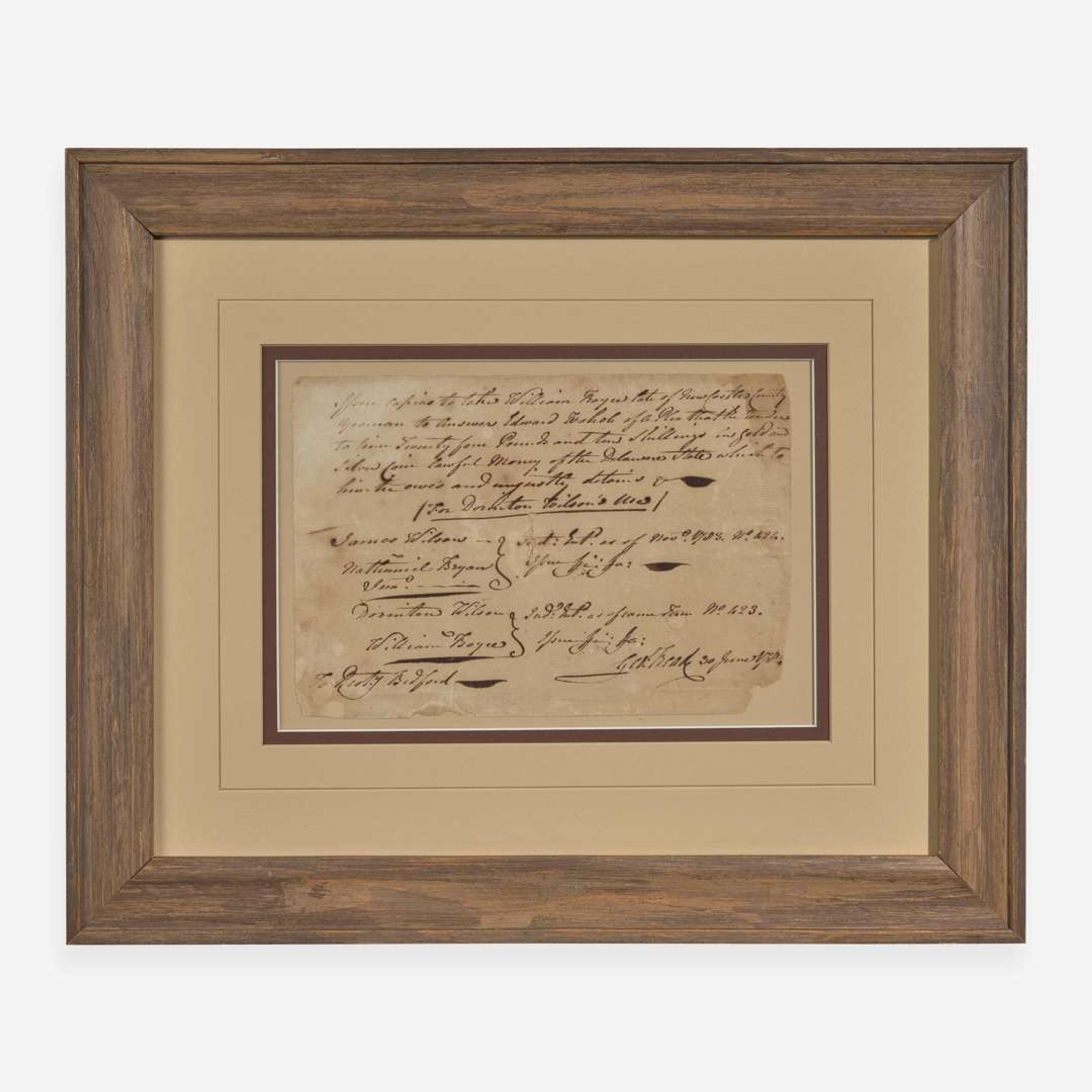 [Declaration of Independence] [Delaware] Read, George Autograph Document, signed