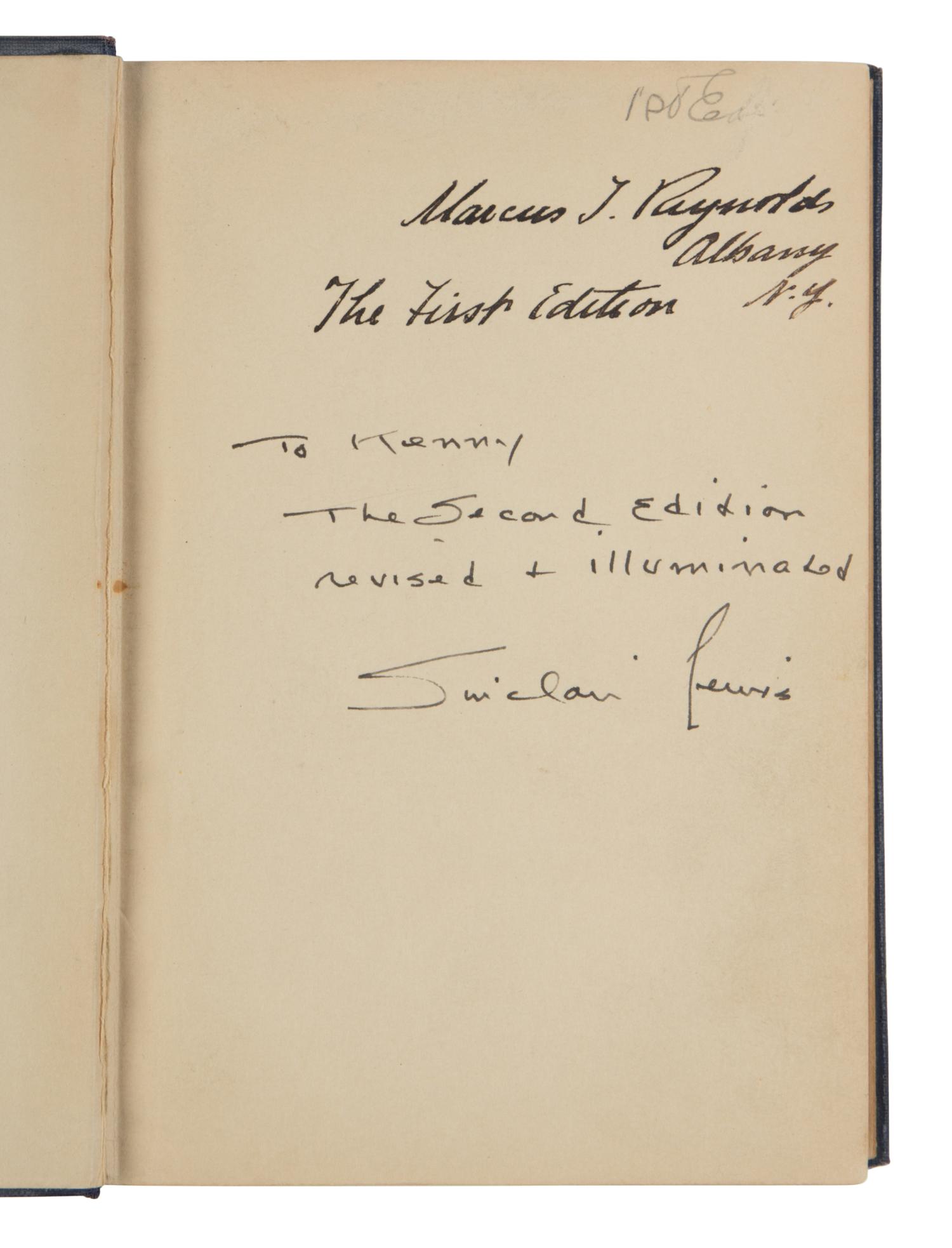 LEWIS, Sinclair (1885-1951). Babbitt . New York: Harcourt, Brace and Company, 1922.