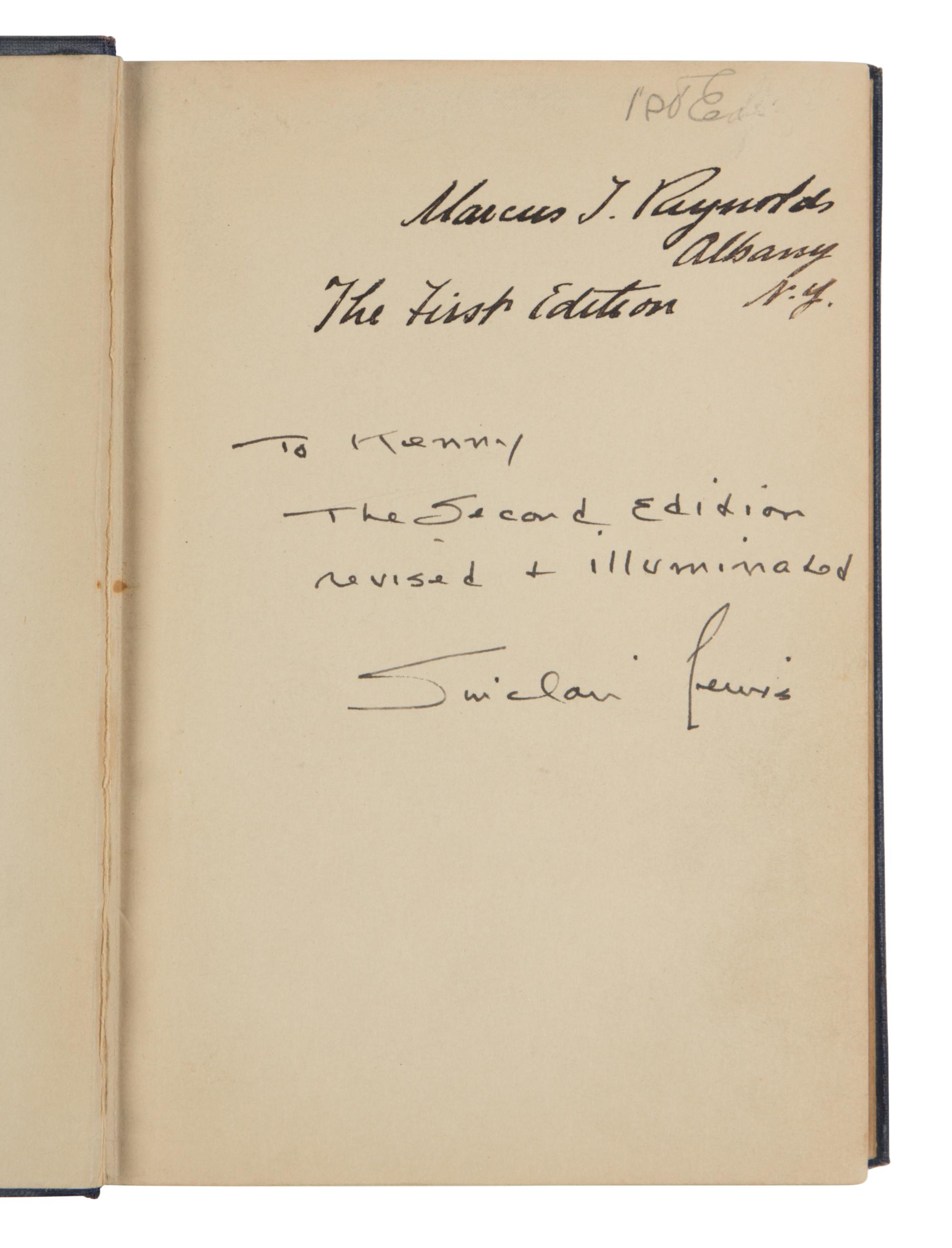 LEWIS, Sinclair (1885-1951). Babbitt . New York: Harcourt, Brace and Company, 1922.