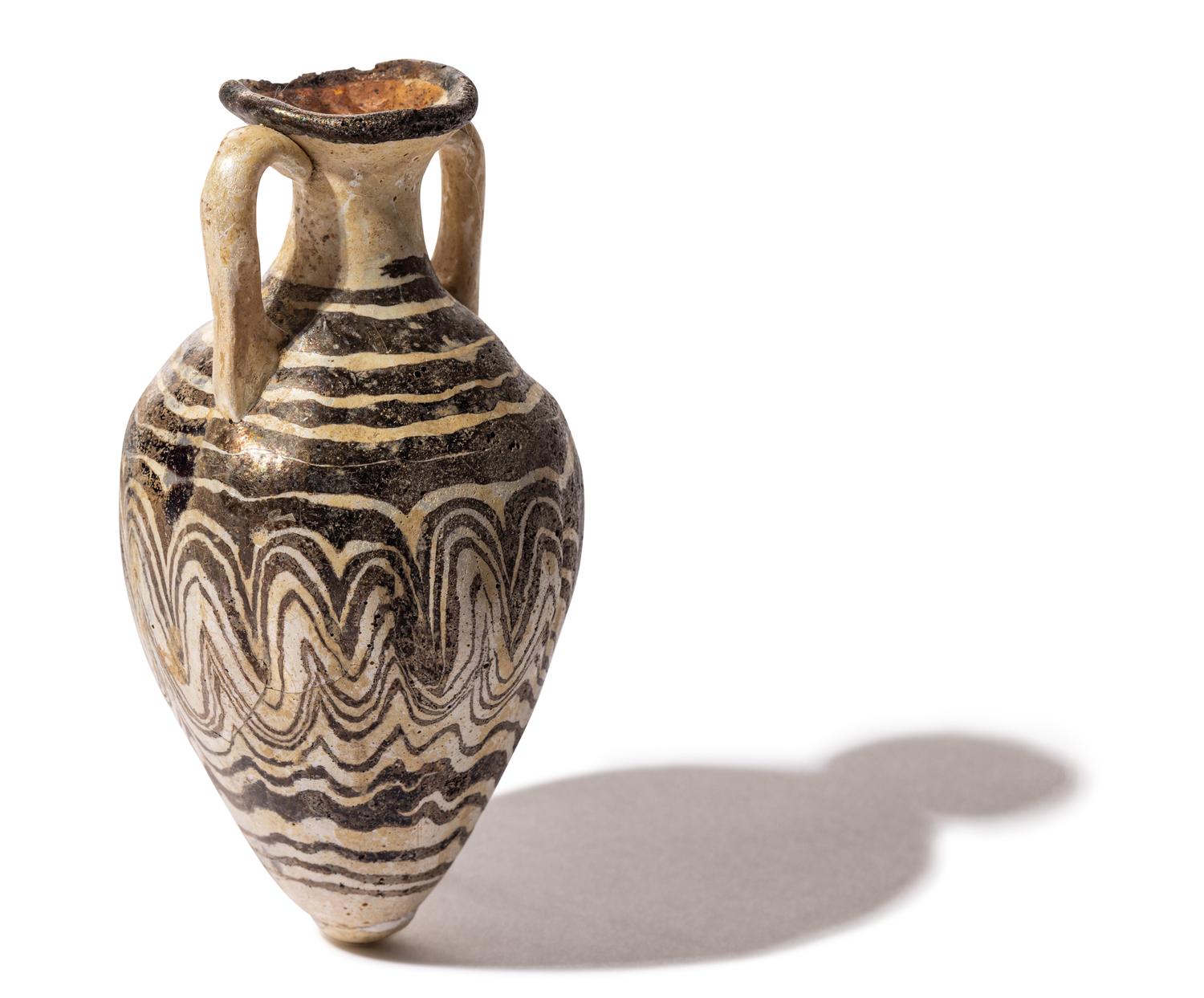 An Eastern Mediterranean Brown and White Core-Formed Amphora