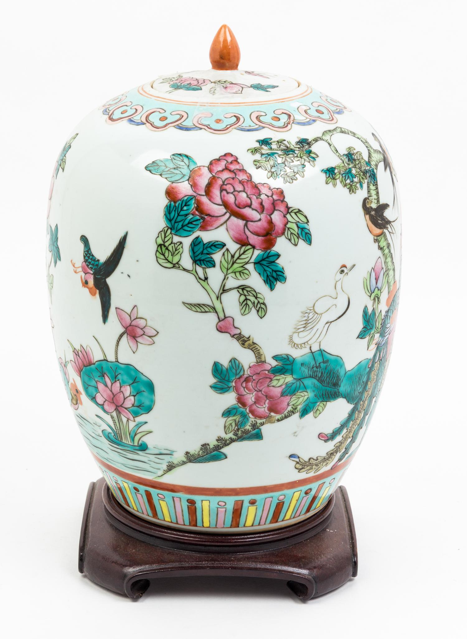 A Chinese Porcelain Vase and Cover Height of vase 13 inches.
