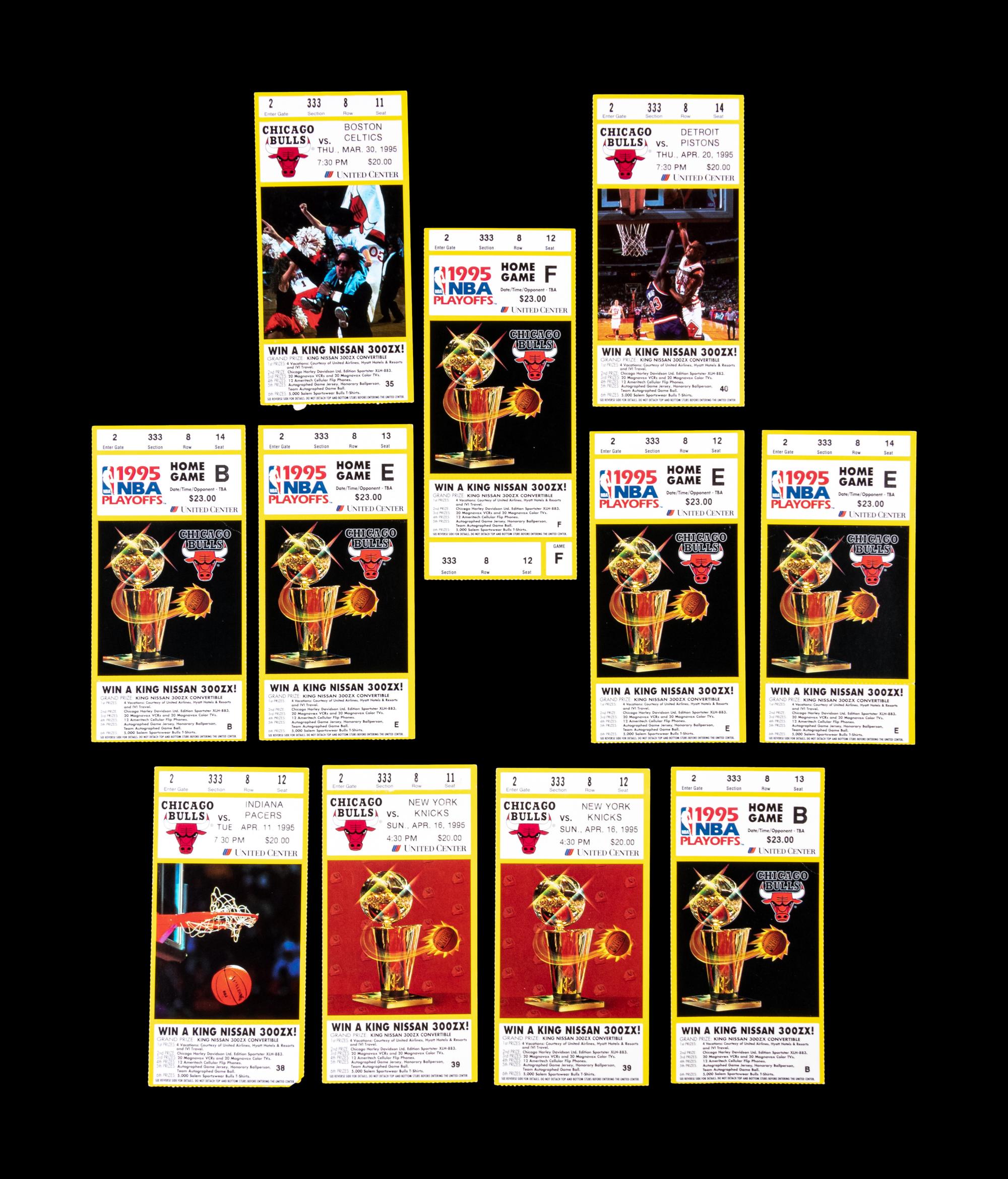 A Group of 11 Michael Jordan Chicago Bulls Tickets from the 1994-95 Season,