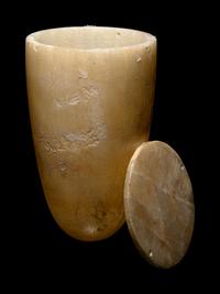 An Egyptian Alabaster Lidded Jar