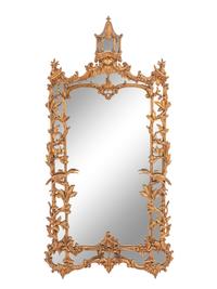 A George III “Chinese Chippendale” Style Giltwood Mirror