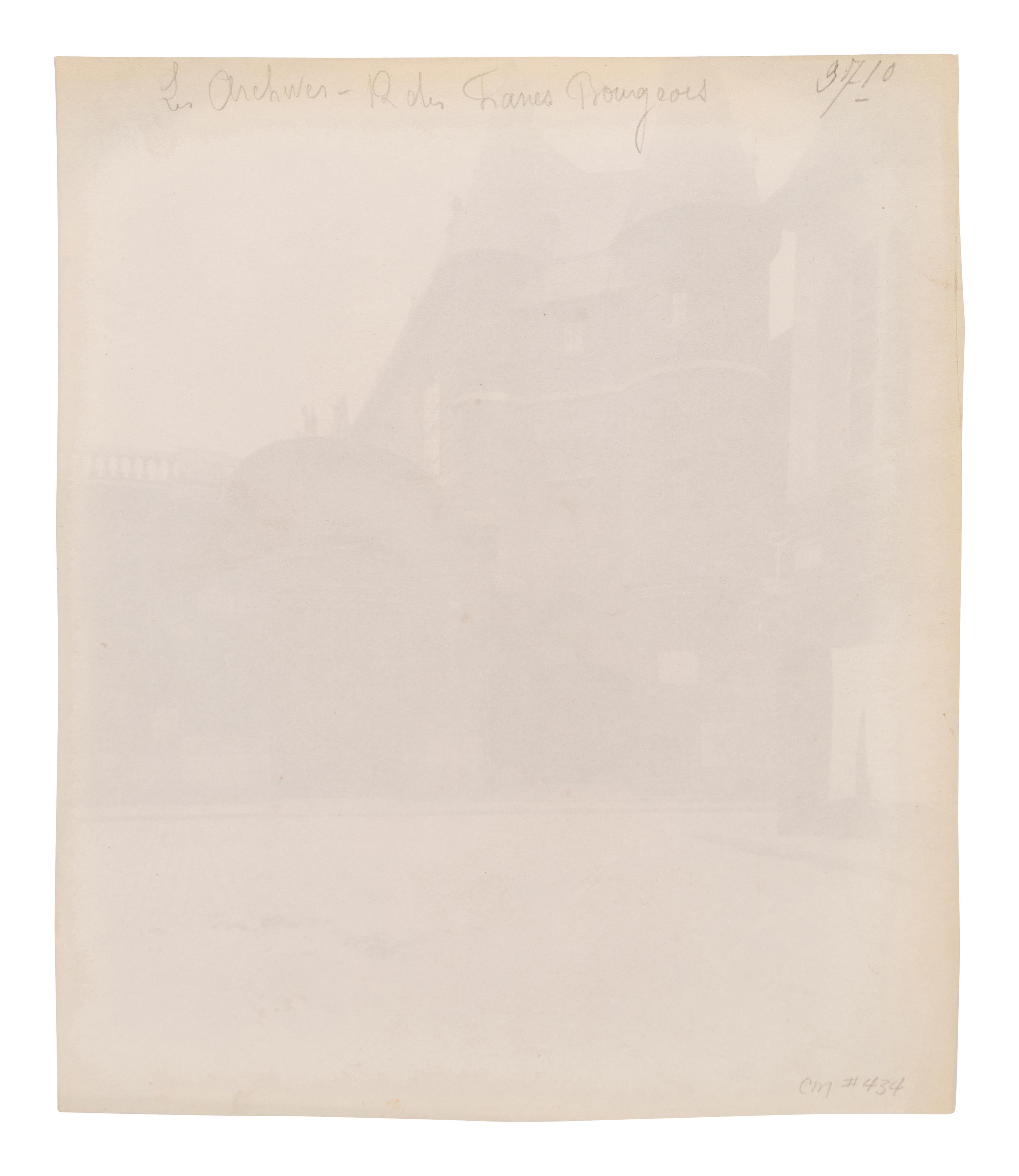 A group of five photographs depicting Paris ( Les Archives - rue des Francs Bourgeois , 1899-1900; Annexe de l'Hôtel Dieu, rue de la Bucherie, cour Saint Julien , 1902-1903; H ô tel de Chanac [cour], 127 rue de Grenelle , 1907; Saint-M é dard, 1926; Avenue de l'Observatoire , 1899-1900)