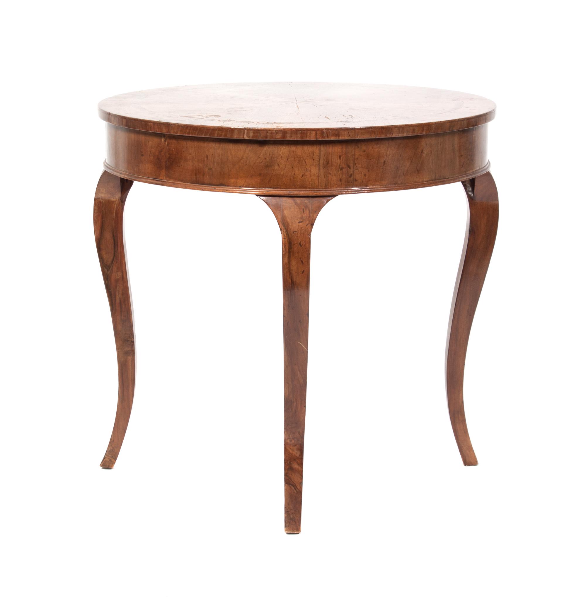 A Biedermeier Style Fruitwood Low Table Height 25 1/2 inches.